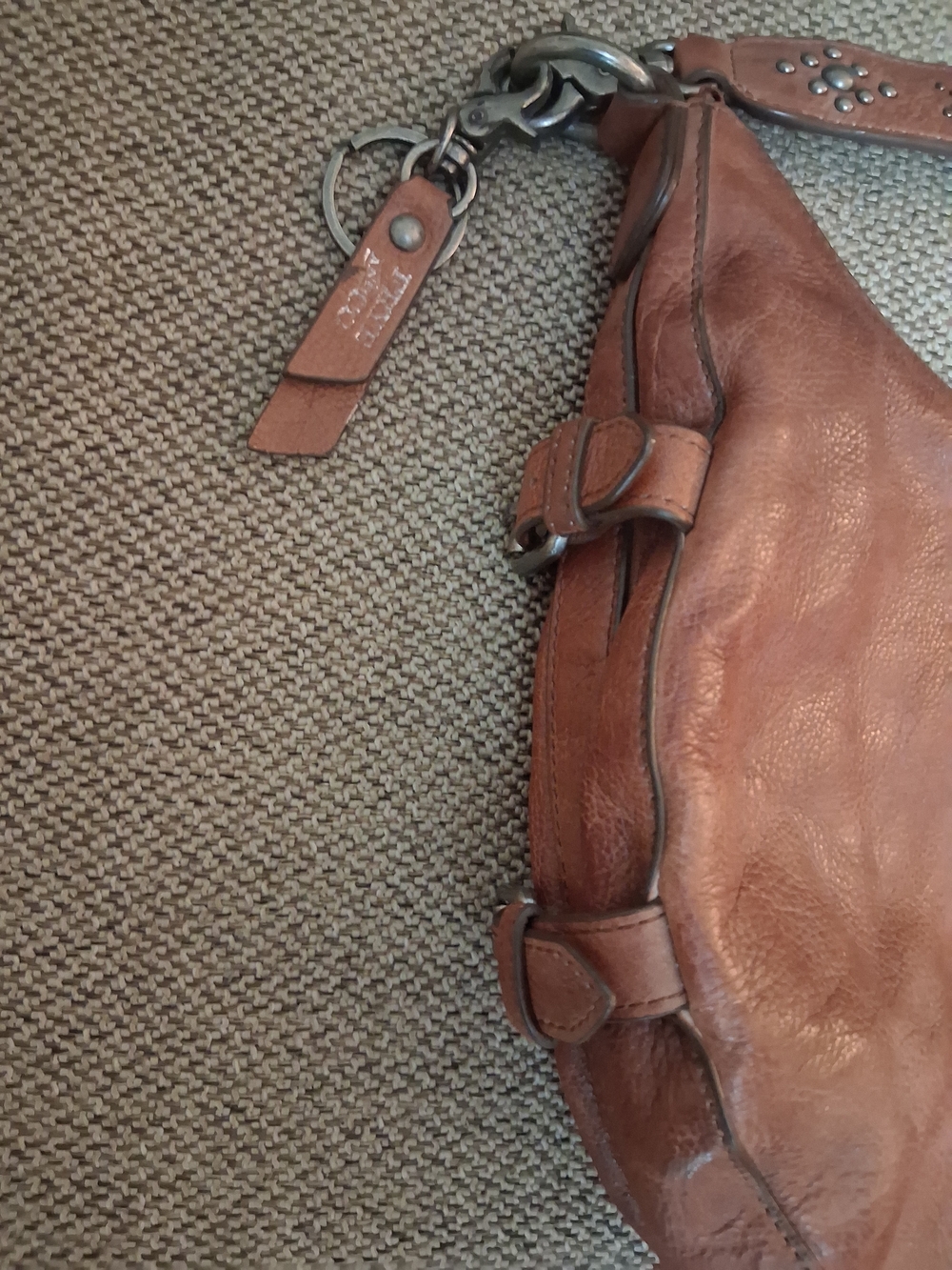 Frye & Co. Leather Shoulder Bag With Studded Strap - Picture 4 of 12